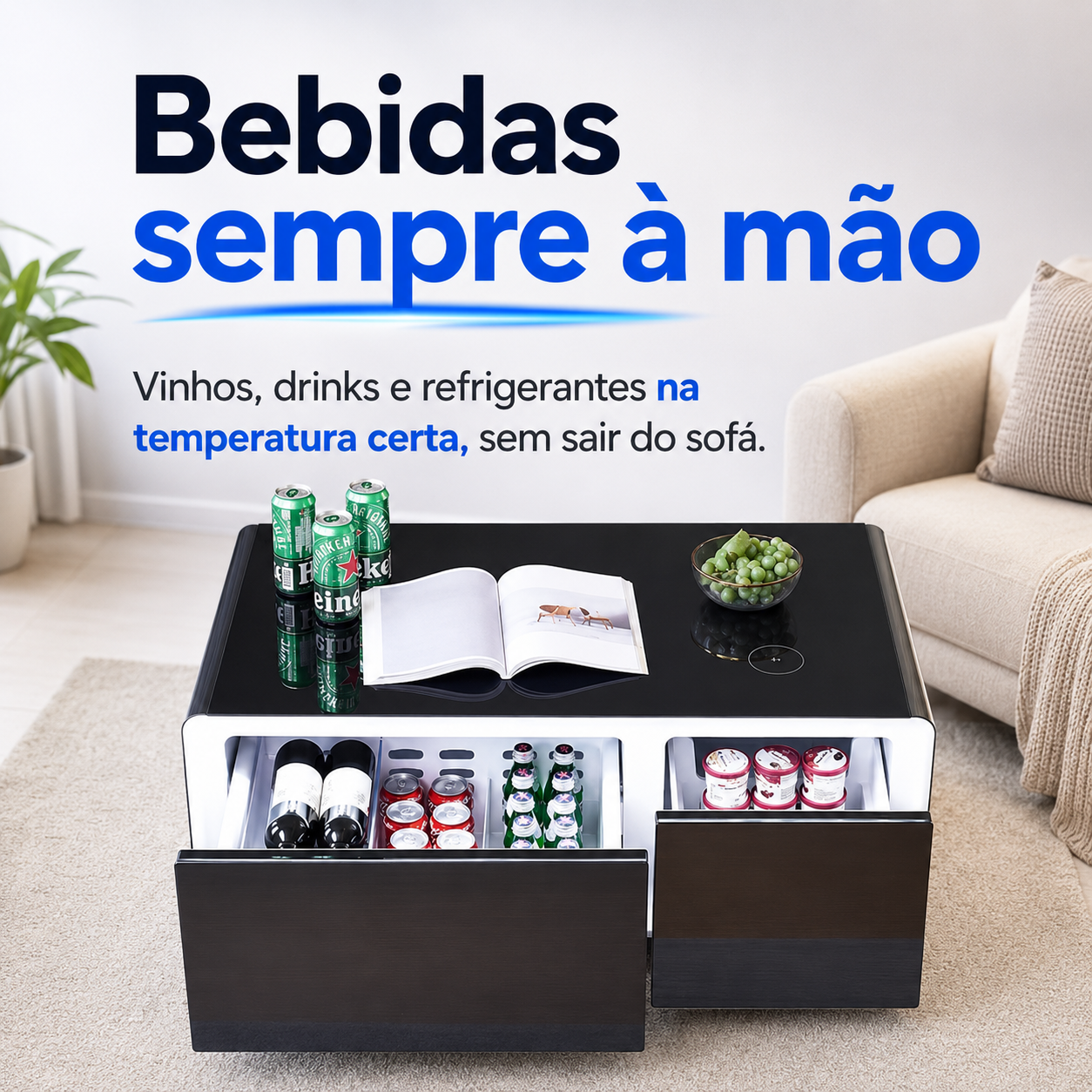Bebidas sempre à mão